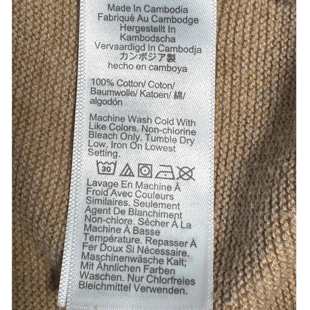 J Crew Mens Crewneck Sweater Camel Tan‎ Textured Knit Pullover XL